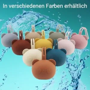 Totic SchnullerBox Baby - Silicon Schnullerbox for on the go in pandaform - pacifier storage bpa free - box usable and easy to clean gray - Schnullerbox A+
