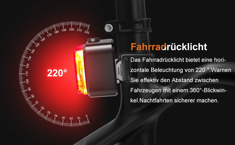 Antimi bicycle light set StVZO-approved lighting set Led IPX5 front light + rear light bicycle light set USB type C black - Fahrradlichter Rücklicht