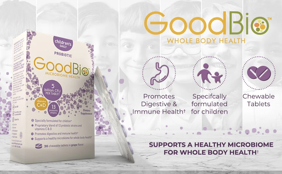 BioSchwartz GoodBio Children's Daily Probiotic Grape  30 Chewable Tablets - product information 5