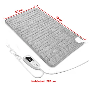 Heating cushion heat cushion with automatic shutdown heat cushion for back neck shoulder stomach soft flannel surface silver gray (30 x 60 cm) 30x60cm silver gray - product information 2