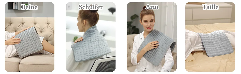 Heating cushion heat cushion with automatic shutdown heat cushion for back neck shoulder stomach soft flannel surface silver gray (30 x 60 cm) 30x60cm silver gray - product information 7