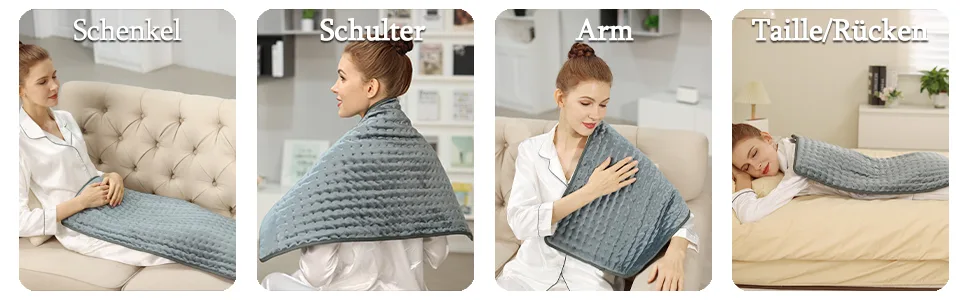 Heating cushion heat cushion with automatic shutdown heat cushion for back neck shoulder belly soft flannel surface dark gray (85 x 43 cm) 85x43cm dark gray - product information 7