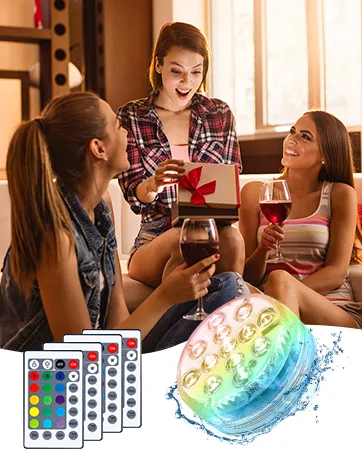 Underwater LED light mure pool lighting underwater 4 pieces LED pool light with remote control IP68 RF remote control waterproof pool/pond 16 RGB lighting modes for outside inside garden party - mture