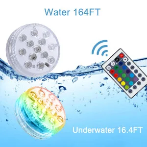 Underwater LED light mure pool lighting underwater 4 pieces LED pool light with remote control IP68 RF remote control waterproof pool/pond 16 RGB lighting modes for outside inside garden party - Unterwasser Licht