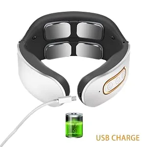 Massage device neck massager neck massage device with heat function electrical massage device wireless 6 modes 9 intensity levels pain relief with neck shoulder for home office trip - Nackenmassagegerät