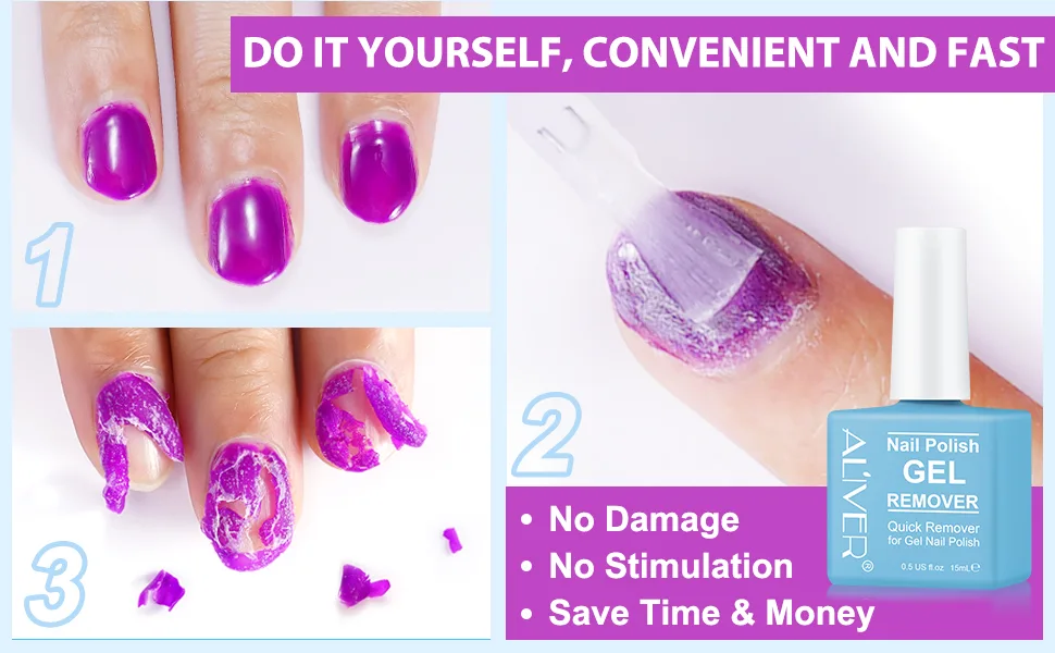Gel nail polish remover Shellac remover 2 pieces pull off in 3-6 minutes perfect for Shellac UV nail polish acrylic nails do not hurt the nails additional accessories - nagellackentferner shellac entferner gelnägel entferner remover uv nagellack shellac remover