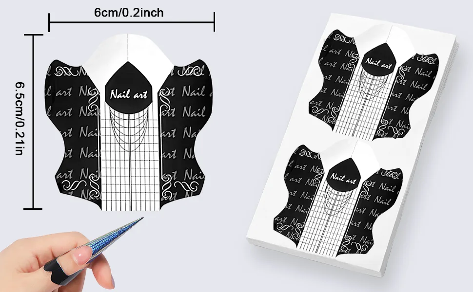80 pieces of nail templates stickers nail template modeling template self-adhesive nail extension modeling templates for artificial fingernail - product information 2
