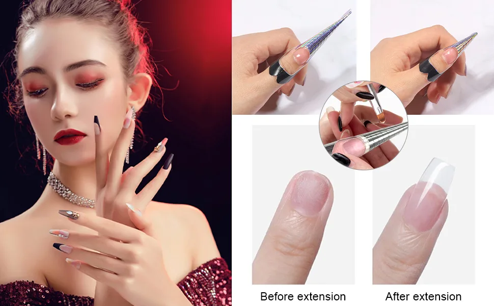 80 pieces of nail templates stickers nail template modeling template self-adhesive nail extension modeling templates for artificial fingernail - product information 3