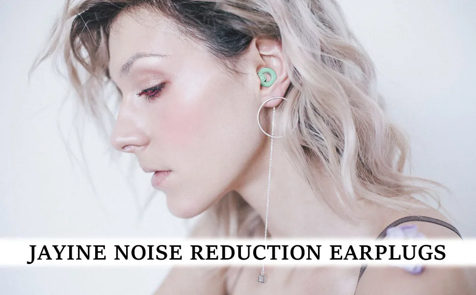 Jayine earplugs for sleeping reusable soft silicone earplugs hearing protection sleep earplugs SNR 30dB for snoring work study and travel XS/m/l - green - product information 1