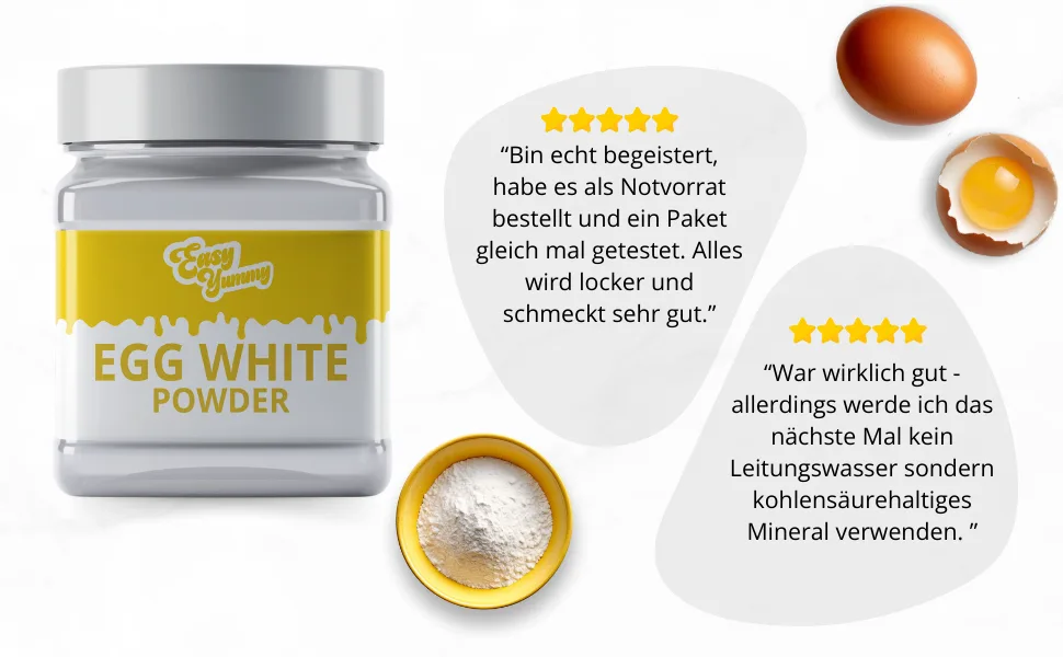 Easy Yummy egg white powder for baking 500 g 100% egg powder - eiklar eiklarpulver egg white eipulver eiersatz eiklar pulver egg white powder ei ersatz pulver
