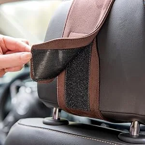 Forbell car headrest neck pillow accessories pillow memory cotton car accessories headrest pillow headrests headrest pillow for car suede black - Langer Klettverschluss
