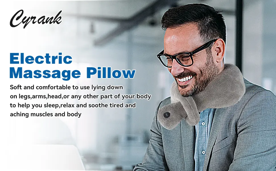 Massage cushion vibrating neck massager battery -operated neck roller pillow with 2 vibration modes for neck and back gray - product information 1