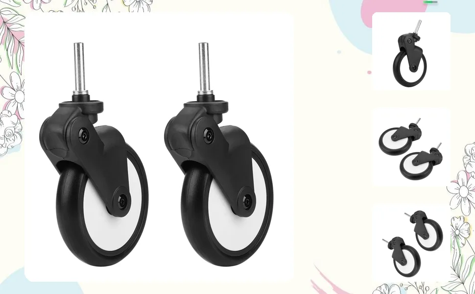 Stroller wheels replacement universal stroller rubber wheels accessories for Yoya/Vovo wheel stroller with tools (front tire) - product information 1
