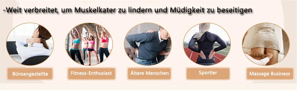 2 pieces Premium massage roller wood set - anti cellulite massage massage device massage roller scooter with handle thigh maderotherapy for loosening deep tissue suitable for neck legs backs - holz massageroller