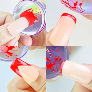 Chameleon Clear Nail Art Stamper Schaber Set and with 2 scrapers transparent silicone marshmallow nail stamp for DIY creative nail art tools Accessories (Set02) - product information 2