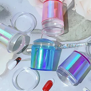 Chameleon Clear Nail Art Stamper Schaber Set and with 2 scrapers transparent silicone marshmallow nail stamp for DIY creative nail art tools Accessories (Set02) - product information 3
