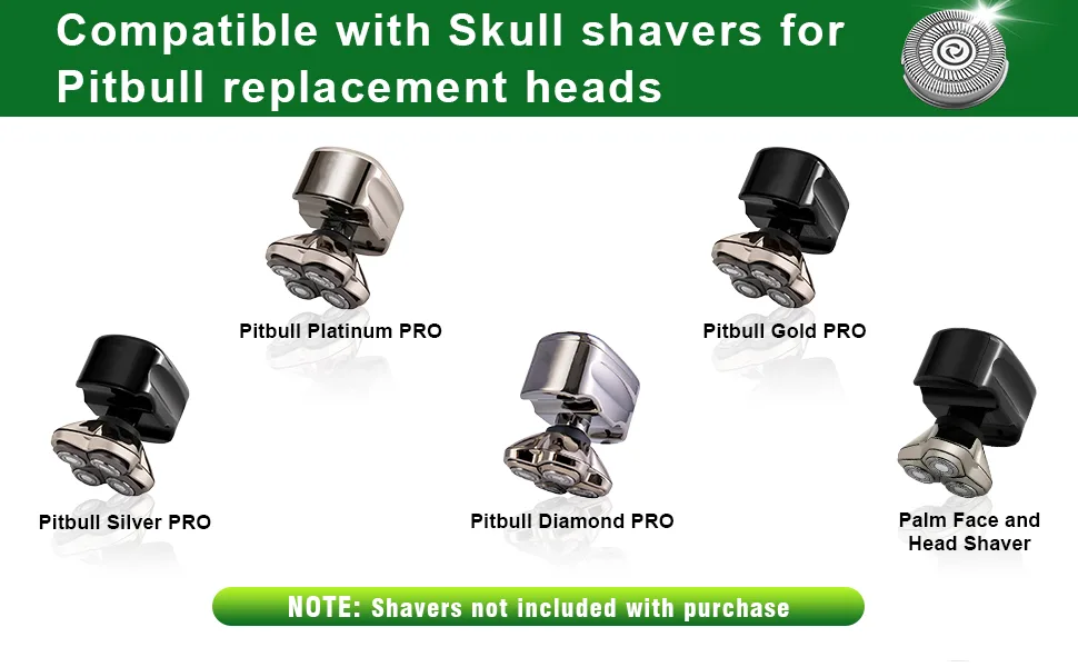 Replacement head suitable for Skull Shaver Pitbull electric shaver (8 pieces) 8 pieces. - product information 2