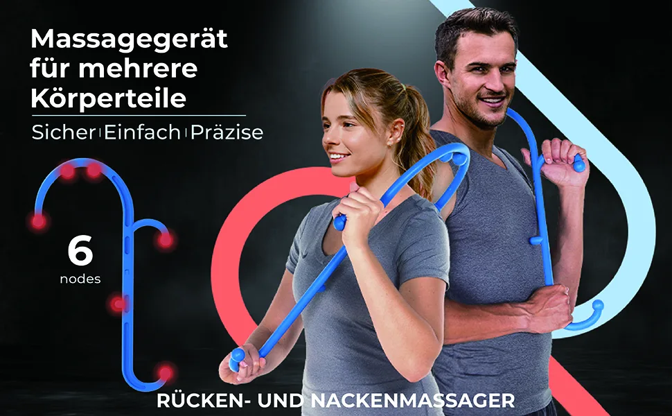 Trigger Point Massager Self Massager - Back and Neck Massager Shoulder Massager Foot Massager Myofascial Release Tool Gift for Men and Women (Blue) - RÜCKEN- UND NACKENMASSAGER