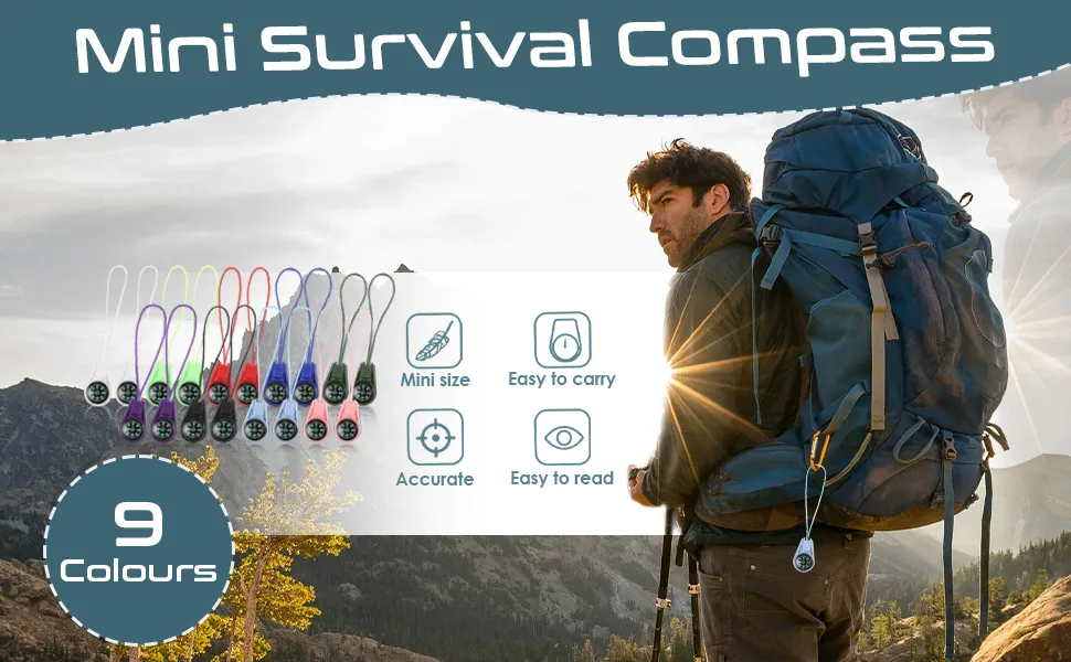 Mini survive compass multi-color compass outdoor sport camping hiking bag compass mini compass mini compass outdoor mini compass children with - Mini Kompass