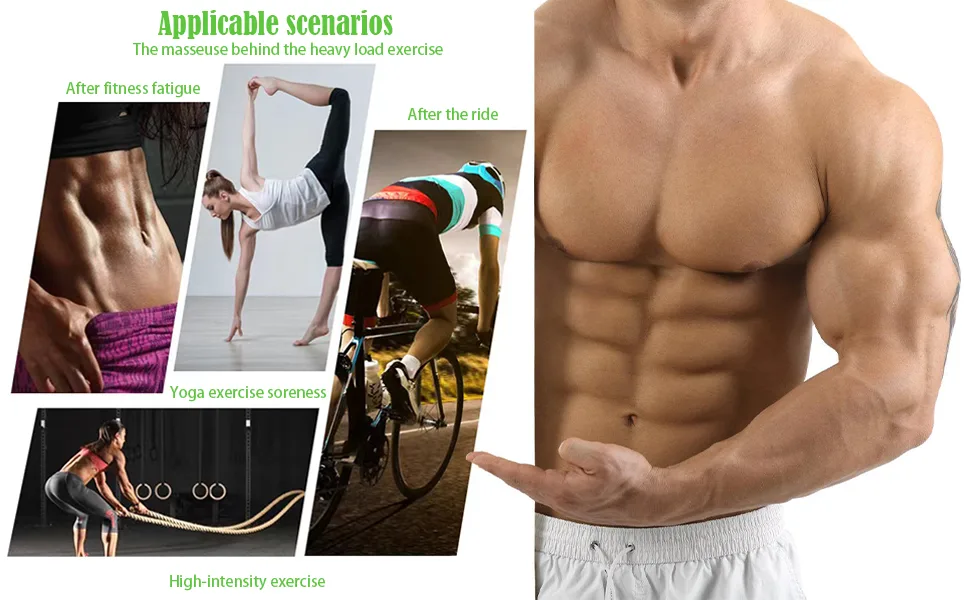 Massage roller muscle roller stick handles ultraportable massage device multifunctional muscle massage roller suitable for legs back shoulders and neck green - 655++