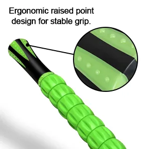 Massage roller muscle roller stick handles ultraportable massage device multifunctional muscle massage roller suitable for legs back shoulders and neck green - product information 2