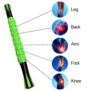Massage roller muscle roller stick handles ultraportable massage device multifunctional muscle massage roller suitable for legs back shoulders and neck green - product information 4