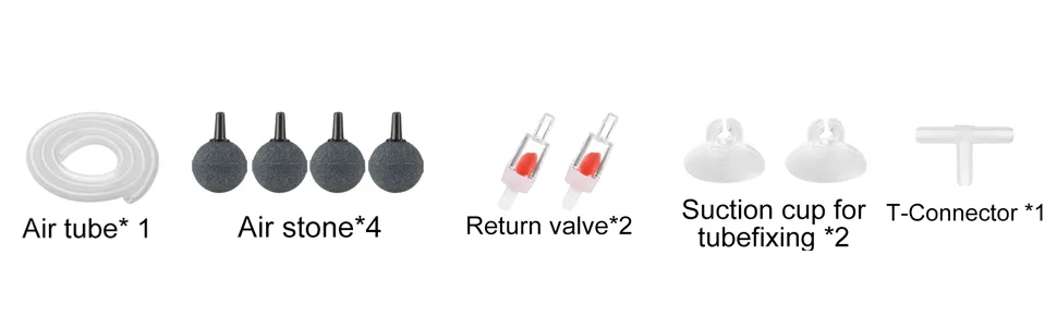 SOUSLOW Aquarium Air Pump Oxygen Pump for Aquariums with Bubble Stone and Check Valve Set for Aquariums 4 W - SOUSLOW Aquarium-Luftpumpe