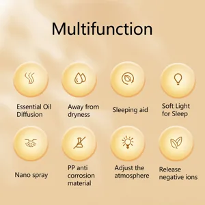 Essential Oil Diffuser Salt Stone Desktop Humidifier with Colorful Night Light for Home Bedroom Office White - product information 3