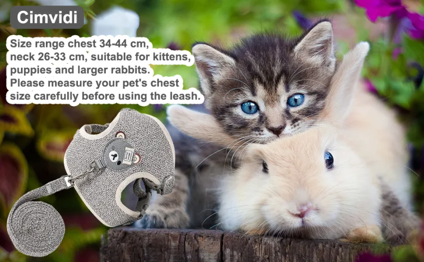 Adjustable rabbit dishes rabbits leash for dwarf rabbits soft rabbits dishes for rabbits cats small dogs and other little pets - kaninchen leine
