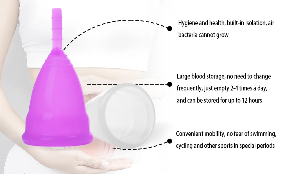 Menstrual cup discreet and hygienic menstrual cap soft flexible reusable (white-S) - product information 2