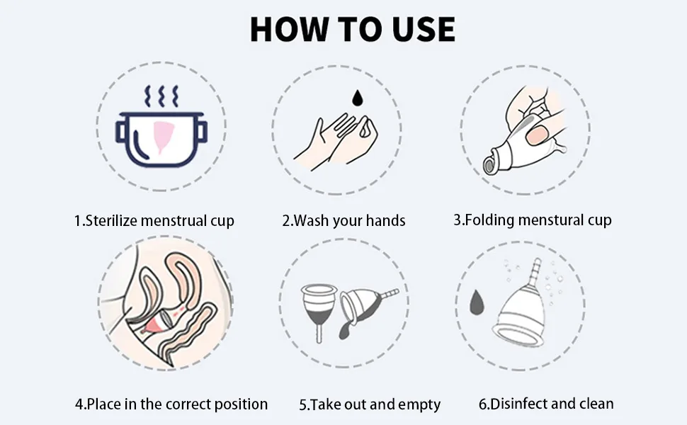 Menstrual cup discreet and hygienic menstrual cap soft flexible reusable (white-S) - product information 3