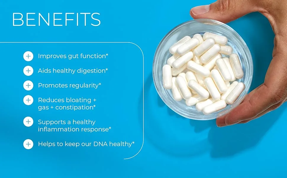 BodyBio Calcium/ Magnesium Butyrate 250 Non-GMO Capsules - improve gut function aids digestion healthy gut scfa reduces bloating gas constipation DNA butyrate