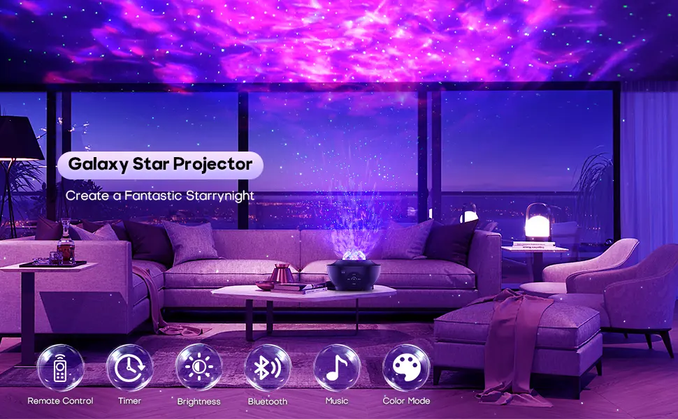 Dienmer Star Projector Galaxy Light - Galaxy Projector Nachlicht Projector Starry Night Light Projector for Children In Bluetooth/Music Loudspeaker/Timer Gift for the Room Decoration Star Projector Light - 3 in 1 Galaxy Projector Nachtlicht Projektor