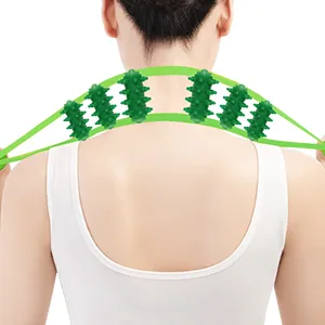 Premium silicone massage scooters with handle massage device silicone back massage device Roller massage device with handle for relaxing depth fabric Suitable for neck legs back body (green) - product information 5