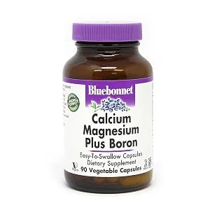 Bluebonnet Nutrition Triple Boron Citrate Aspartate Glycinate 90 Vegetable Capsules - Calcium Magnesium Plus Boron