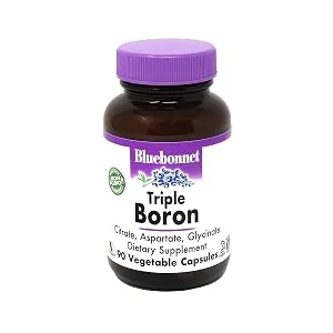 Bluebonnet Nutrition Triple Boron Citrate Aspartate Glycinate 90 Vegetable Capsules - Triple Boron