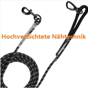 Loqatidi's long dog leash made of reflective nylon comfortable woven handle strong durable lockable hook cord camping line for medium -sized and small dogs only 15m leash / black - strong