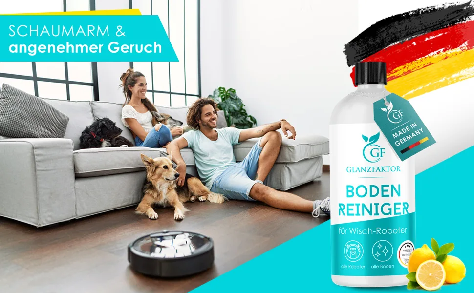 Gloss factor wiping robot cleaning agent 1: 200 concentrate 500ml Strong floor cleaner for moped robots foam arm & strip -free for all surfaces cleaner - EBC-1