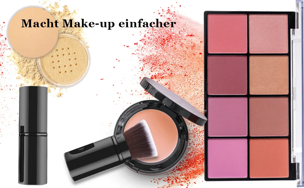 Falliny retractable make-up brush travel kabuki powder foundation brush portable face liquid foundation sun protection brush with cover for mixed fluid bronzer black small - brush