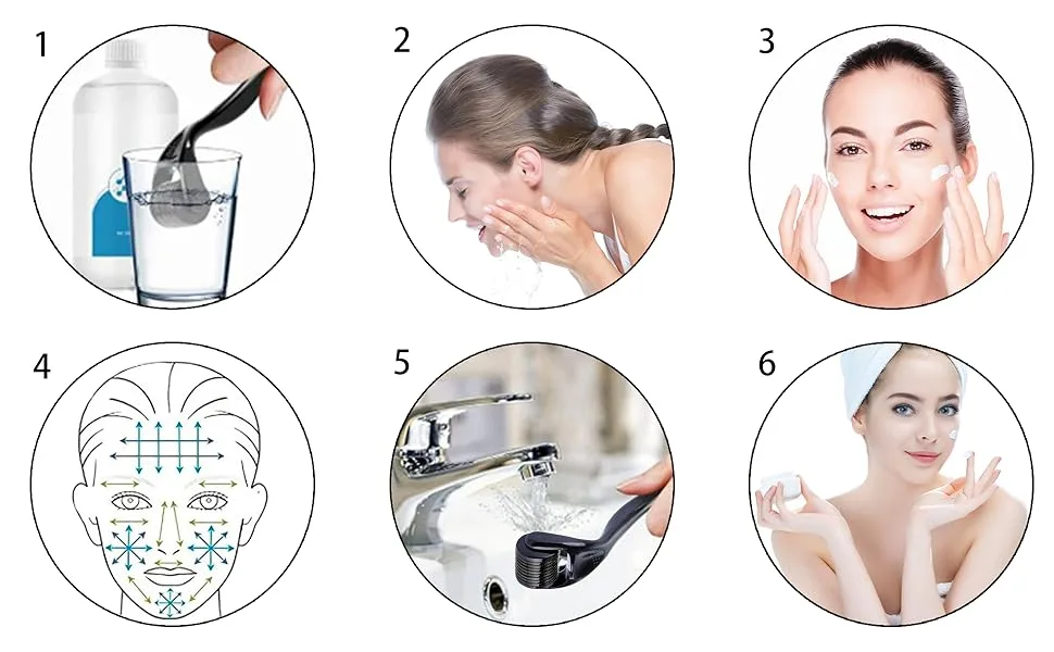 Olakin Dermaroller 0.5mm micronadel roller professional microneedling for internal skin regeneration effective against acne wrinkles stretch marks and hyper-pigmentation - Roller