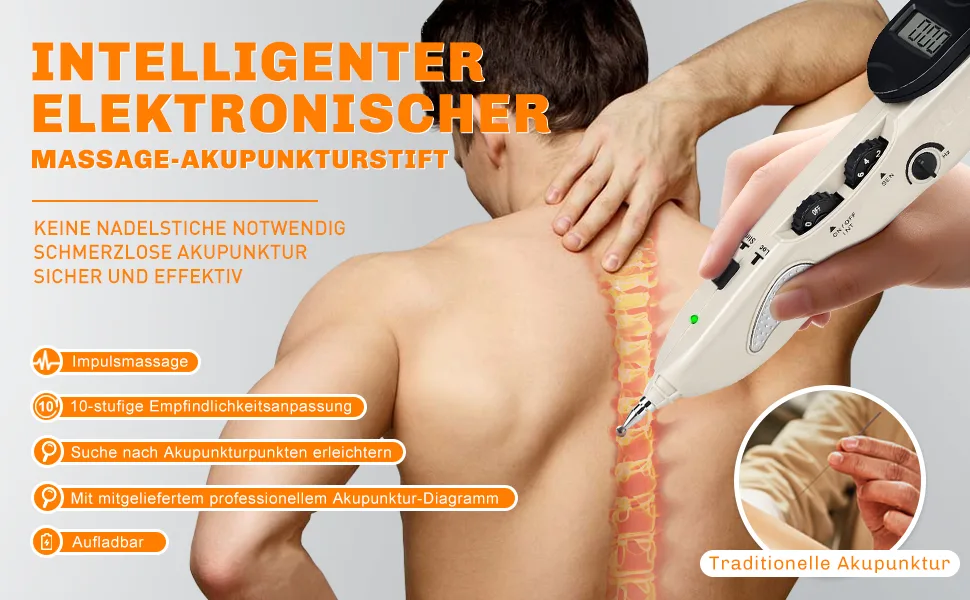 Electrical acupuncture pencil therapy championship acupuncture pen rechargeable pain relief acupuncture massage stick acupoints detector - Akupunkturstift