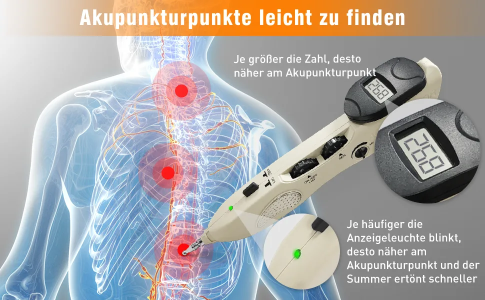 Electrical acupuncture pencil therapy championship acupuncture pen rechargeable pain relief acupuncture massage stick acupoints detector - Akupunkturstift
