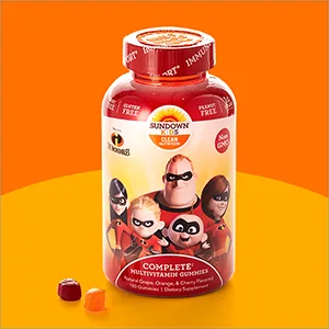 Sundown Naturals Kids Complete Multivitamin Gummies Incredibles 2 Natural Grape Orange & Cherry Flavored 180 Gummies - unspecified