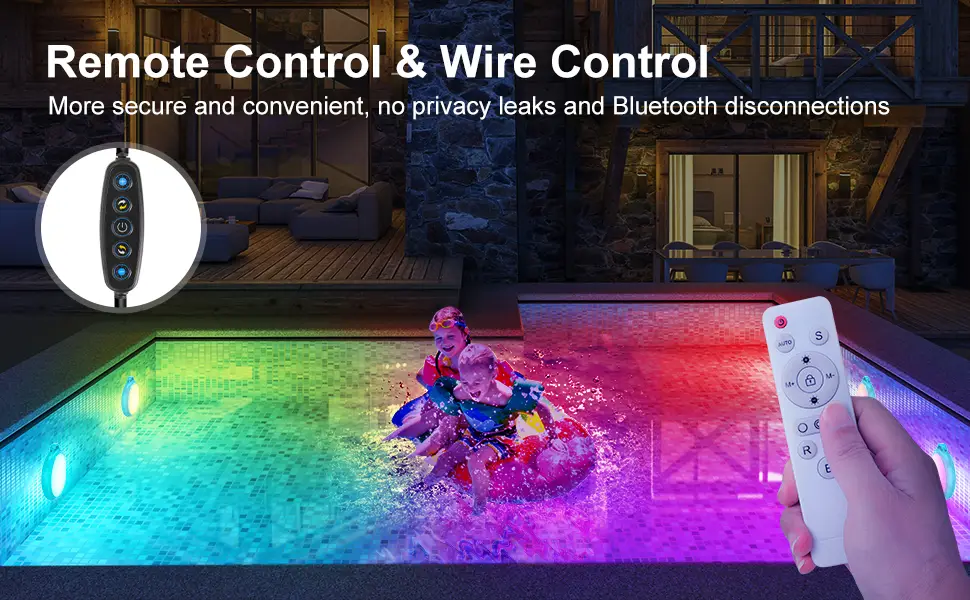 Kimimara LED pool lighting - 10W RGB underwater Pool headlight IP68 Waterproof Dimmable Color -changing POOLL LAMME headlight headlights with magnet for steel wall pool framepool 7m cable - poolbeleuchtung unterwasser led