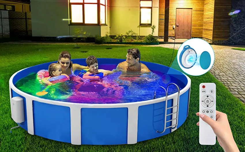 Kimimara LED pool lighting - 10W RGB underwater Pool headlight IP68 Waterproof Dimmable Color -changing POOLL LAMME headlight headlights with magnet for steel wall pool framepool 7m cable - Poollampe