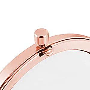LEEQBCR Pocket Mirror Folding Mirror-Round Double Mirror-Normal + With Magnifying Glass-Personalized Makeup Mirror (Rose Gold) - product information 2