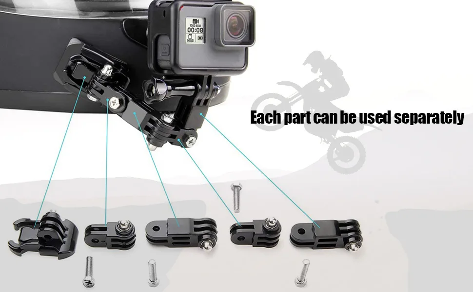 2 set adjustable swivel arm extension arm camera solid joint bracket with short & long screw for GoPro Hero 10 9 8 7 6 5 and other action cameras - product information 2