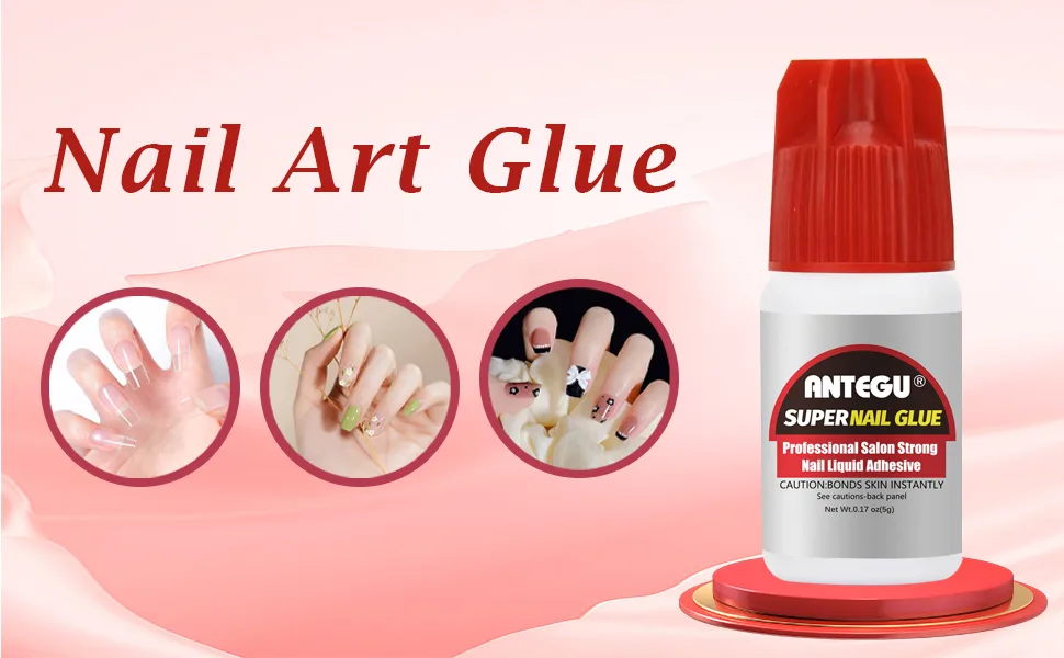 5 pieces 5G nail glue for tips extra strong super glue for artificial nails quickly nail tip glue for professional nail extension artificial nails red - product information 1