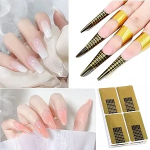 Ilantule nail stencil 120 pieces nail shape guide modeling template self -adhesive extension film modeling template modeling for artificial fingernail - product information 3