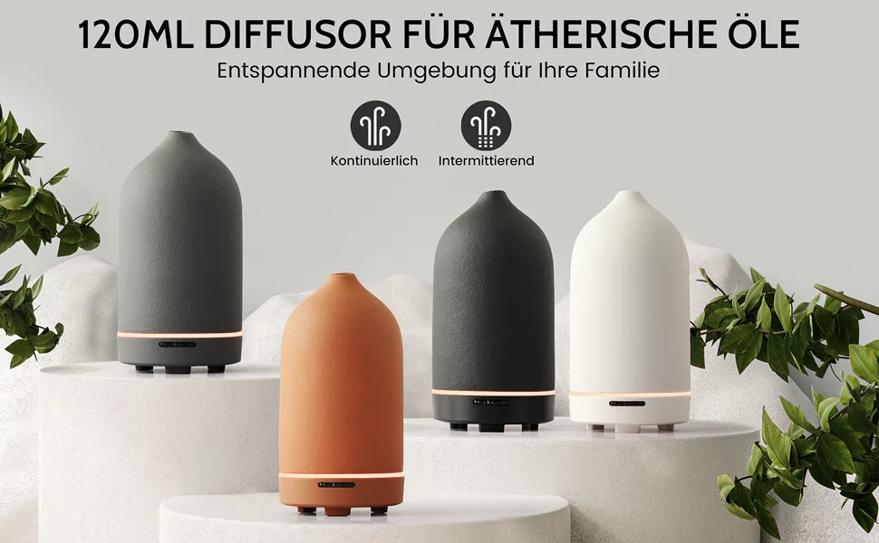 Jesmay aroma diffuser for essential oils 120ml premium humidifier fragrance oil diffuse ceramic room fragrance diffuser bpa-free essential oil diffuser for bedrooms office spa (white) - aroma diffuser für ätherische öle